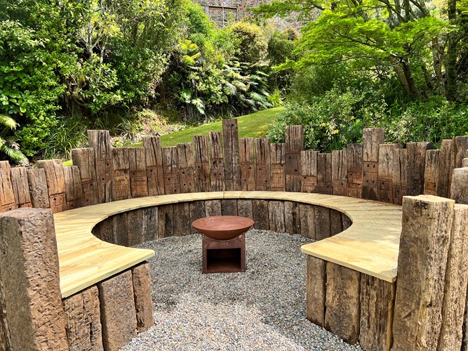 The fire pit, a gorgeous place to sit